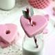 Valentine's Day Cookies ♥ Milk and Pink Homemade Heart Cookies for Wedding Shower / Bridal Shower / Bachelorette Party | Sevgililer Gunu Icin Ev Yapimi Pembe Kalp Kurabiyeler