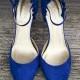Blue Suede Wedding Shoes ♥ Vintage Bridal Shoes | Mavi Süet Vintage Ayakkabılar