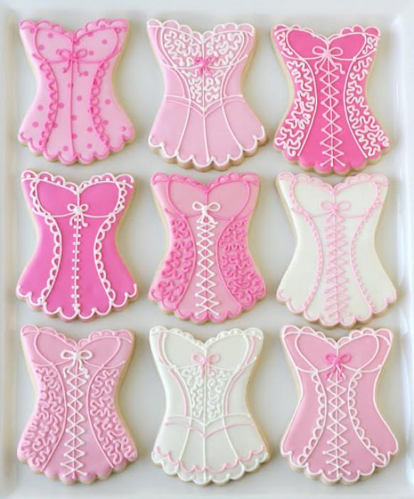 wedding photo - Pink Linens and Lingerie Cookies ♥ Bachelorette Party Cookies
