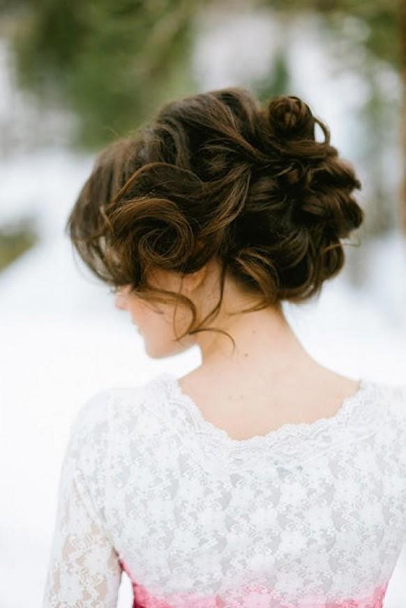 wedding photo - Easy and Sleek Wavy Updo Bride Hairstyle ♥ Best Bride and Bridesmaids Wedding Hairstyle 
