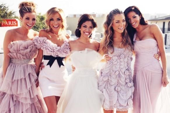 Trendy Mismatched Bridesmaid Dresses ♥ Happy Bridesmaid Photos 