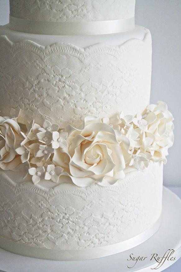wedding photo - Dentelle gâteau de mariage