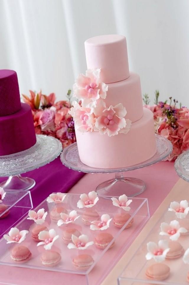 Cake Classic Pink Wedding Cake With Flowers 2026421