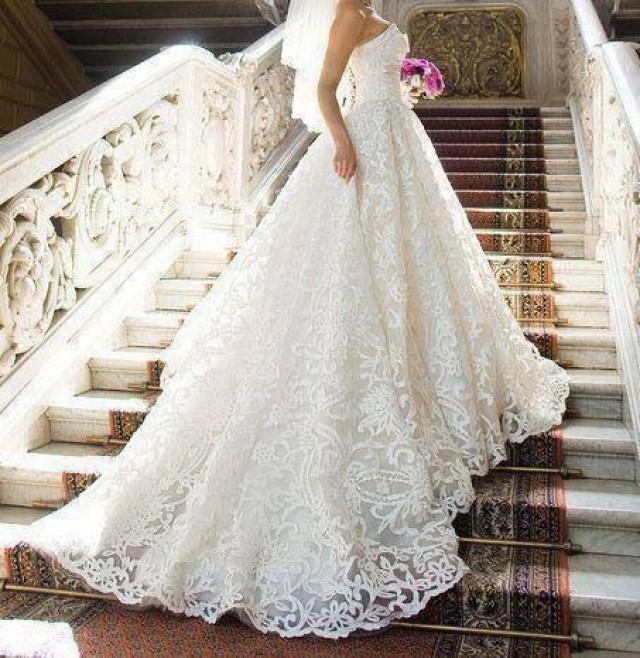 wedding photo - Fairytale wedding gown with floral patches