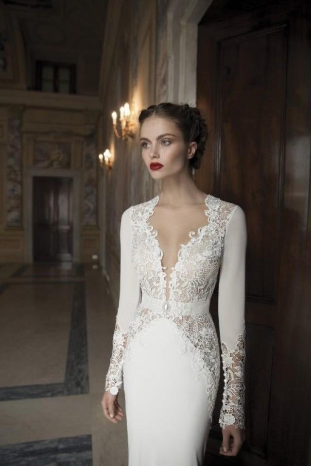 wedding photo - 2014 New White/Ivory Sheath Lace Chiffon Wedding Dress Bridal Gown Custom Size