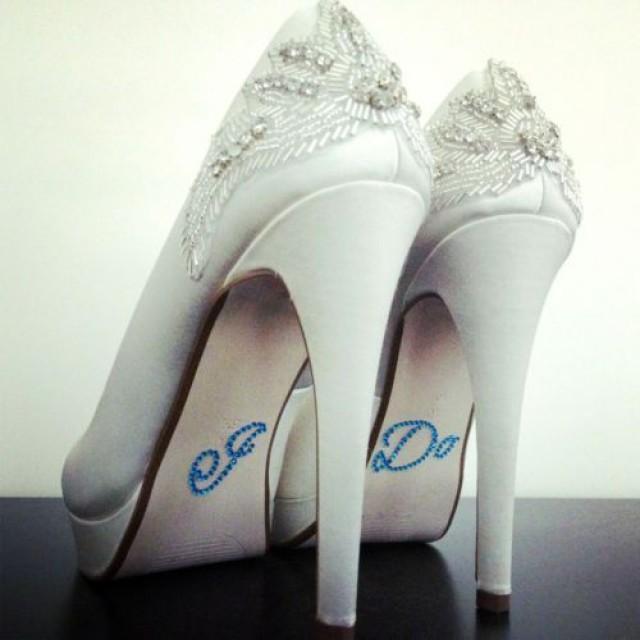 wedding photo - pearl bridal shoes for wedding