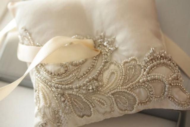 wedding photo - Bridal Ring Pillow - Nico Ivory - New