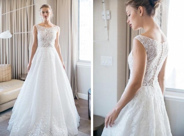 wedding photo - Sleeveless Scoop-neckline Floor-length Lace Simple A-line Wedding Dress