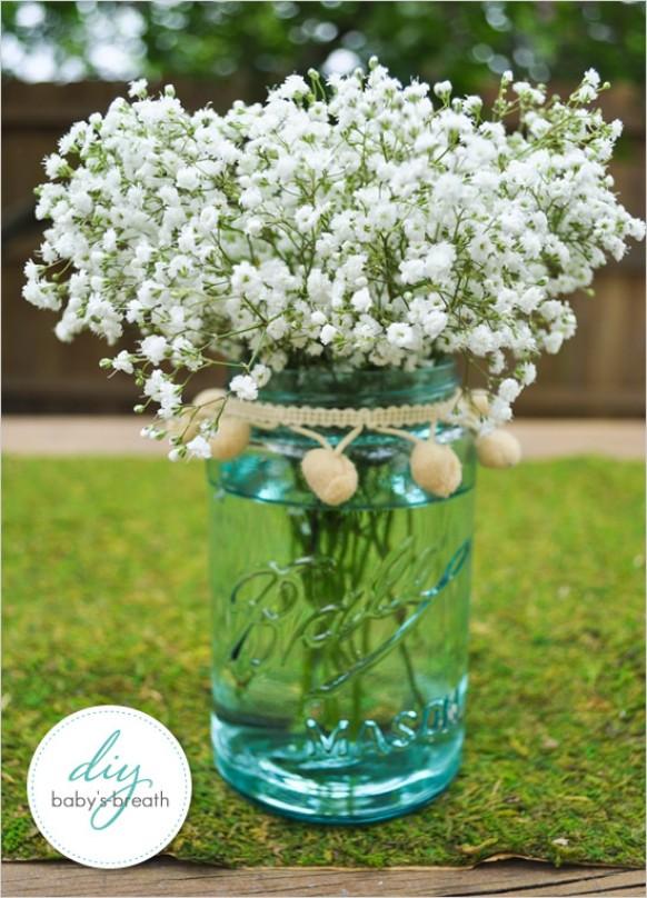 wedding photo - Mason Jar Floral Arrangement
