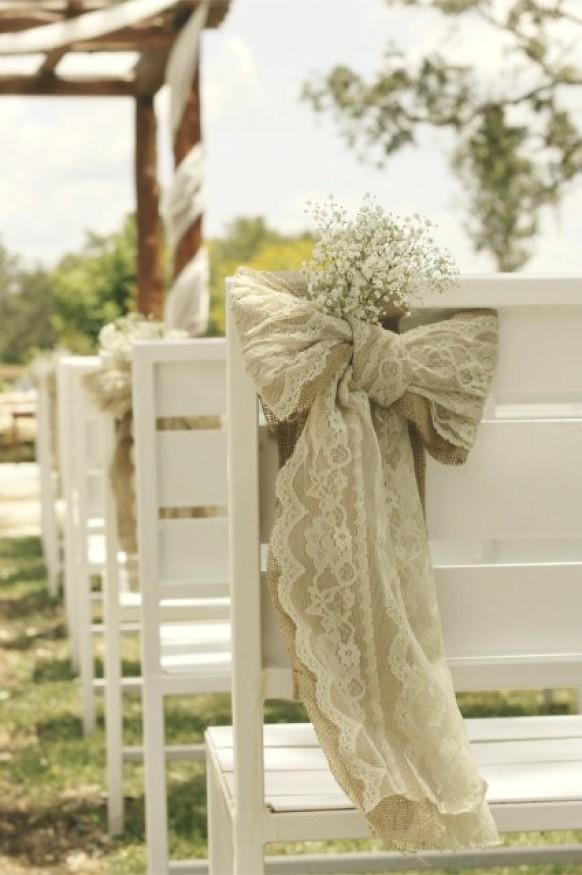 wedding photo - Ceremony Decorations ♥ Wedding Chair Decorations and Ideas
