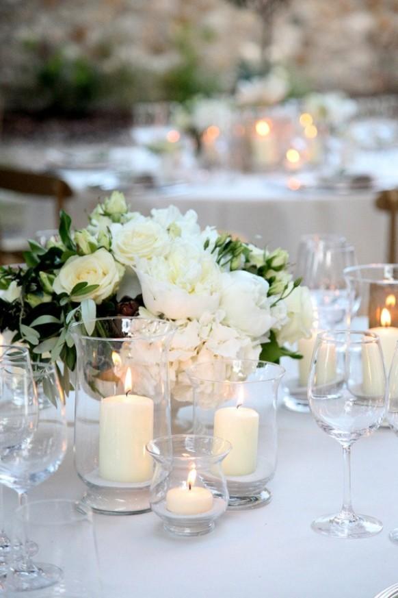 wedding photo - Белое свадебное украшение таблицы