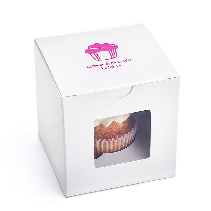 Hochzeit - Personalisierte Cupcake Favor Box