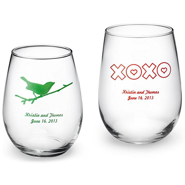 Wedding - Personalized Stemless Wine Glass