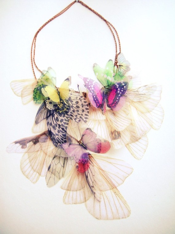 زفاف - Special Design Fluttery Butterfly Necklace 