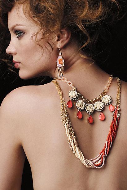Wedding - Twisted Strands Coral Necklace