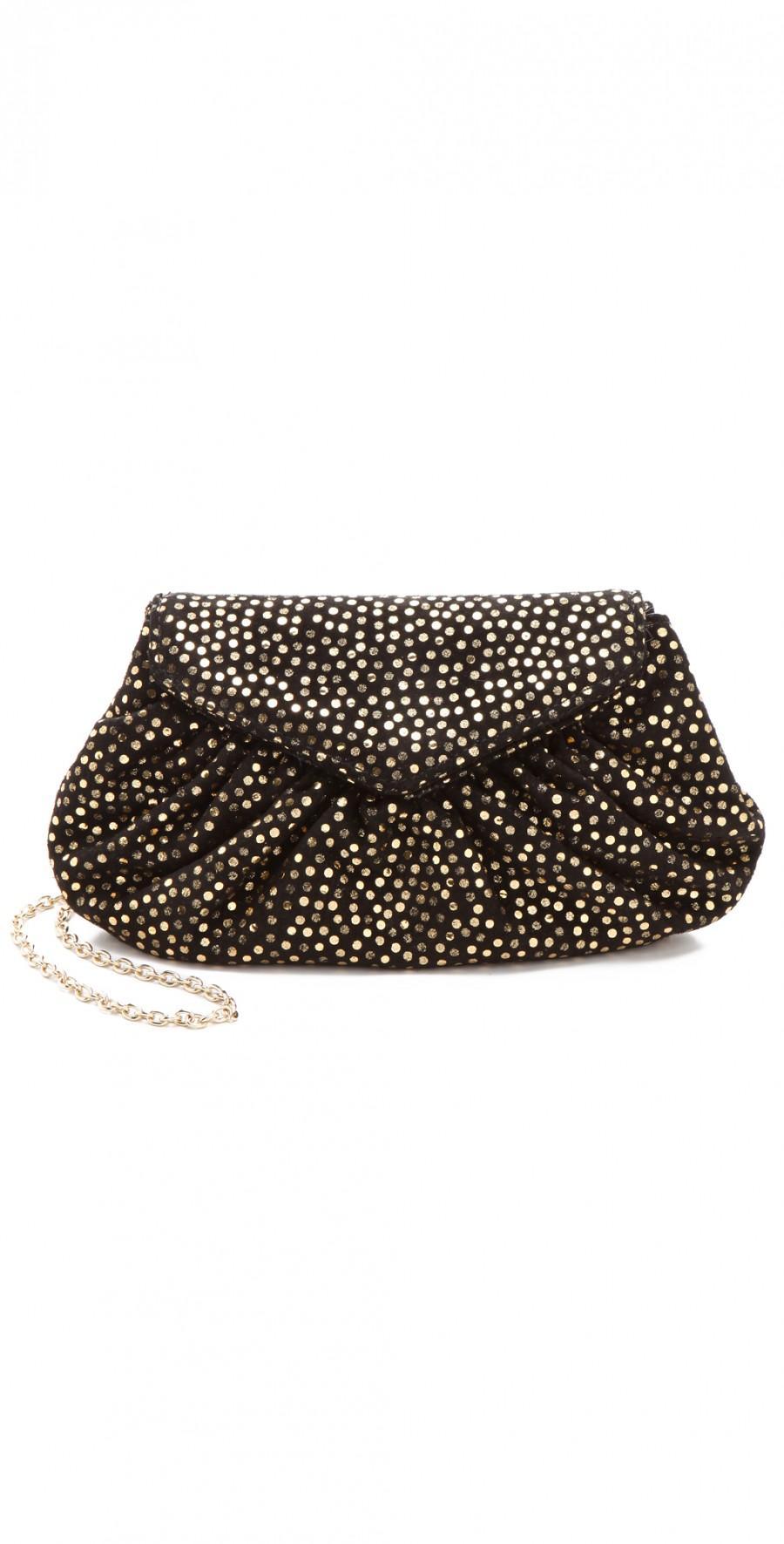 Mariage - Diana Suede Clutch with Met...