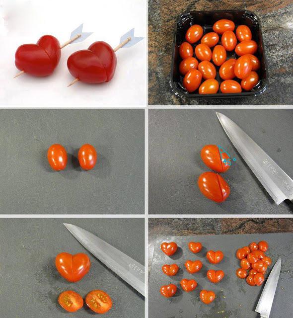 Hochzeit - Valentinstag Food Ideas ♥ Herz Tomato Tutorial