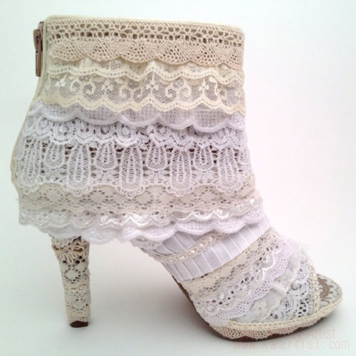Wedding - Fully laced high heel wedding shoes