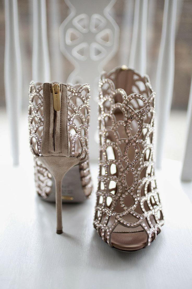 Wedding - Sergio Rossi Crystal-Coated Suede Mermaid Ankle Boots