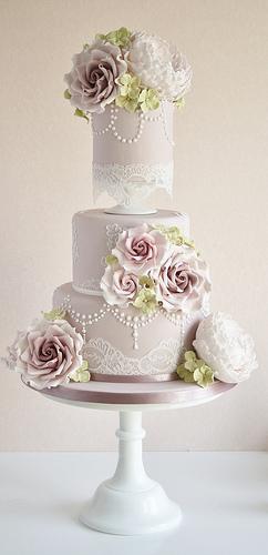 Свадьба - Приглушенно-розовый Свадебный торт