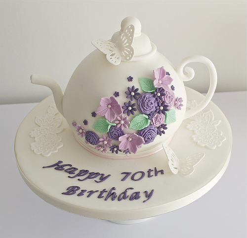 Hochzeit - Teekanne 70. Geburtstag-Kuchen