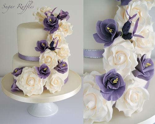 Свадьба - Фиолетовый Цветочный Каскад " Свадебный Торт" #
