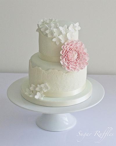 Wedding - Mint And Ivory Lace With Dahlia And Hydrangea