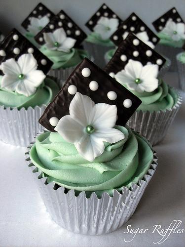 زفاف - Mint Chocolate Cupcakes