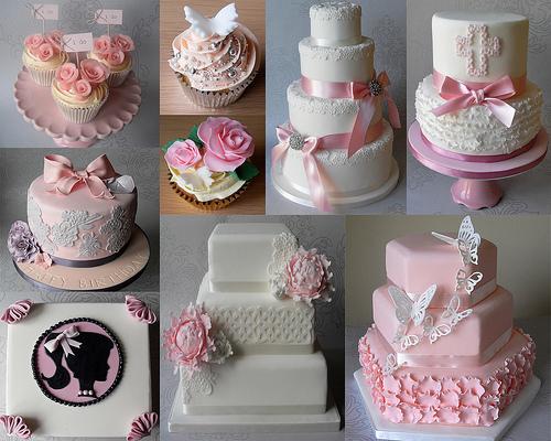Hochzeit - Rosa Kuchen Collage