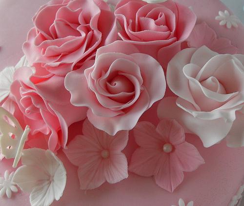 Wedding - Pink 40Th Birthday Cake- Detail