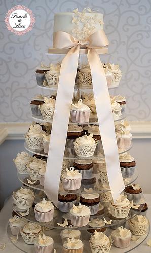 Wedding - Butterfly Cupcake Wedding Cake Tower