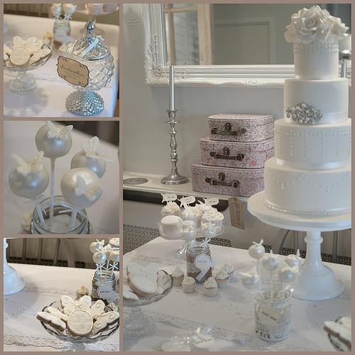 Wedding - White Wedding Cake Table