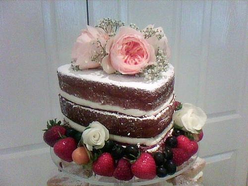 Свадьба - Heart Shaped Голый торт