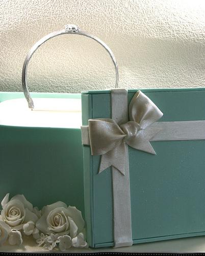 Mariage - Box Tiffany Et Anneau gâteau