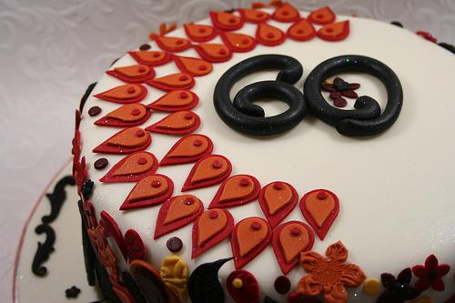 Wedding - Close Up Of Indian Inspired Birthday Cake