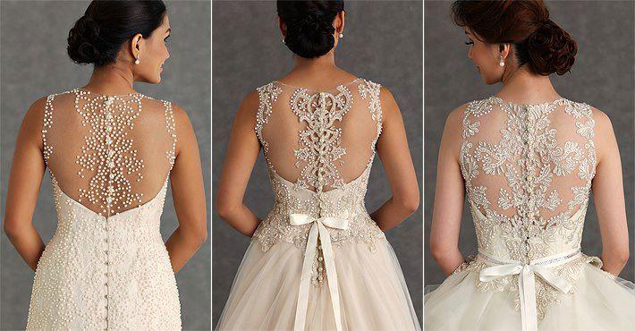 Wedding - White wedding dresses heavily decorated with crystals