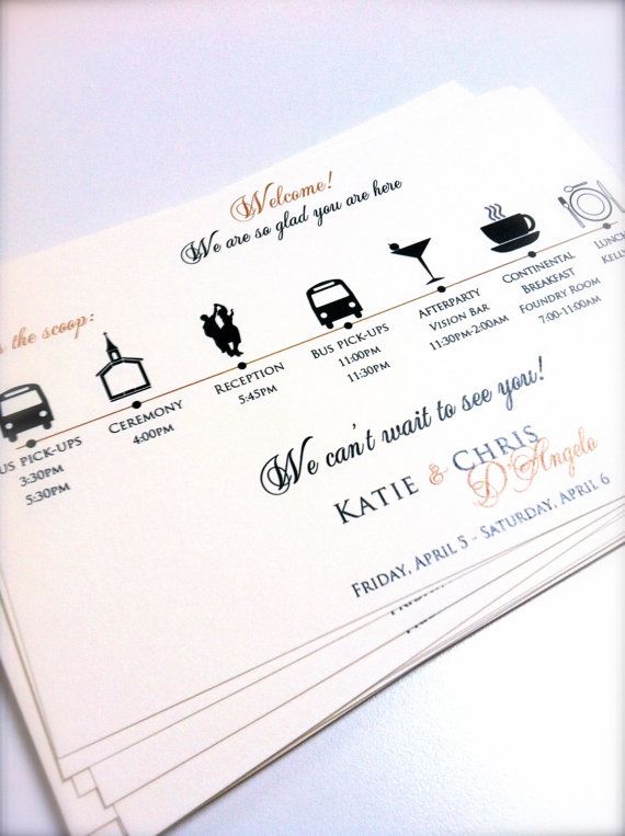 Wedding - Wedding Itinerary Cards
