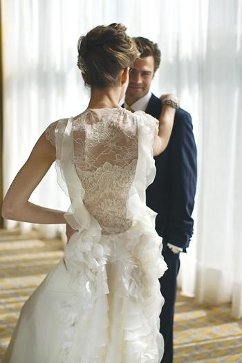 زفاف - Tulle wedding dress with floral designs