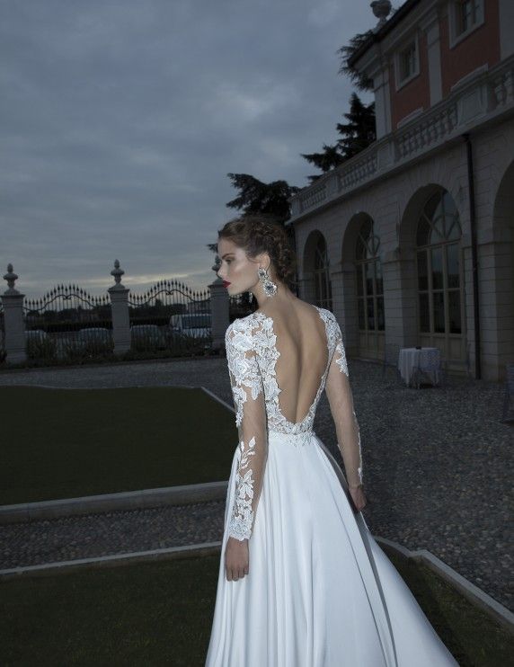 Wedding - white wedding dress of satin fabric