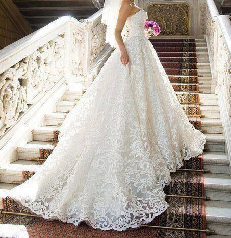 Wedding - Fairytale wedding gown with floral patches