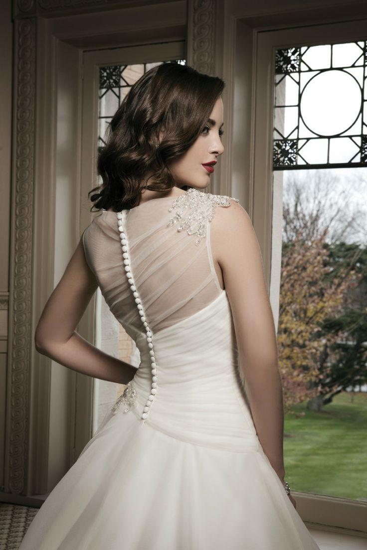 Wedding - Ivory chiffon wedding dress with transparent back