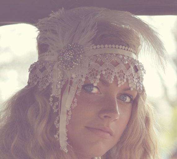 Wedding - Great Gatsby Style, 1920 Style, Downton Abbey Style Headpiece By Ruby & Cordelia's Millinery