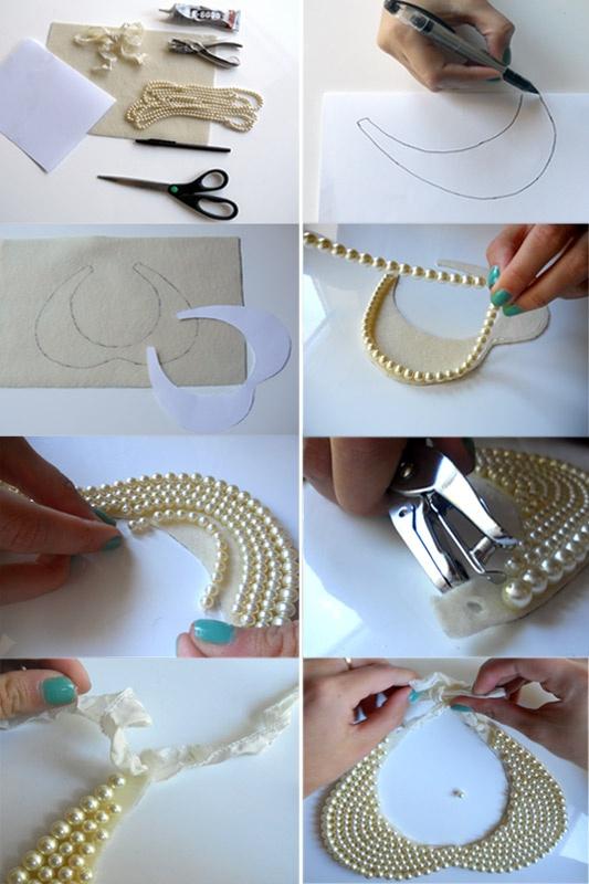 Wedding - Simple steps to make pearl collar necklace