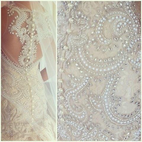 Wedding - Amazingly looking white pearled gown