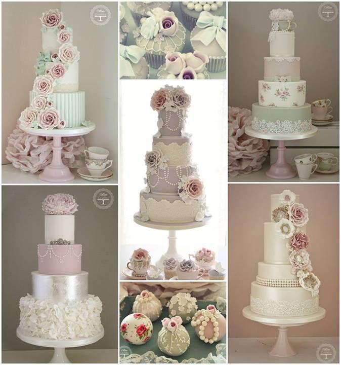 Wedding - Stunning multitier ivory wedding cakes with pink roses