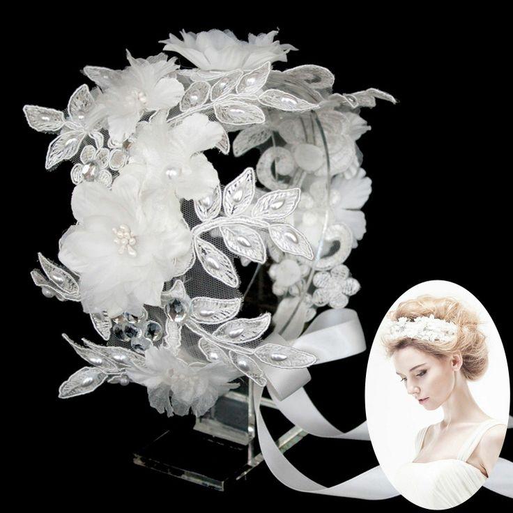 Mariage - Mariée mariage casque Versailles Détail de ruban de dentelle Bandeau nuptiale