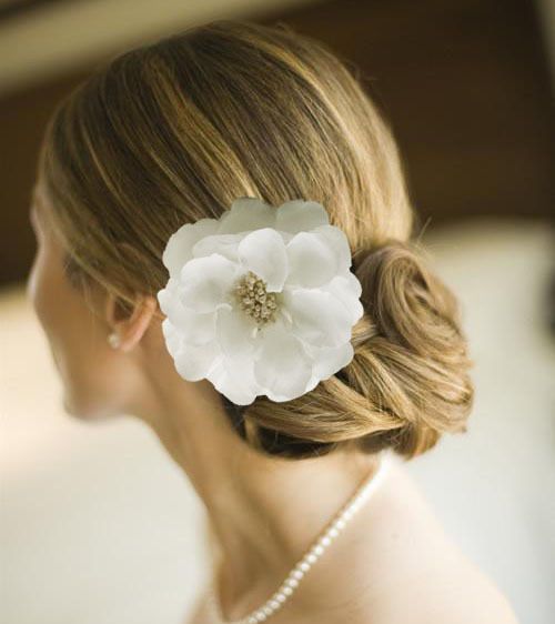 Wedding - 4.4" Big White Bridal Hair Flower Clip Hair Band Brooch Wedding Bridesmai