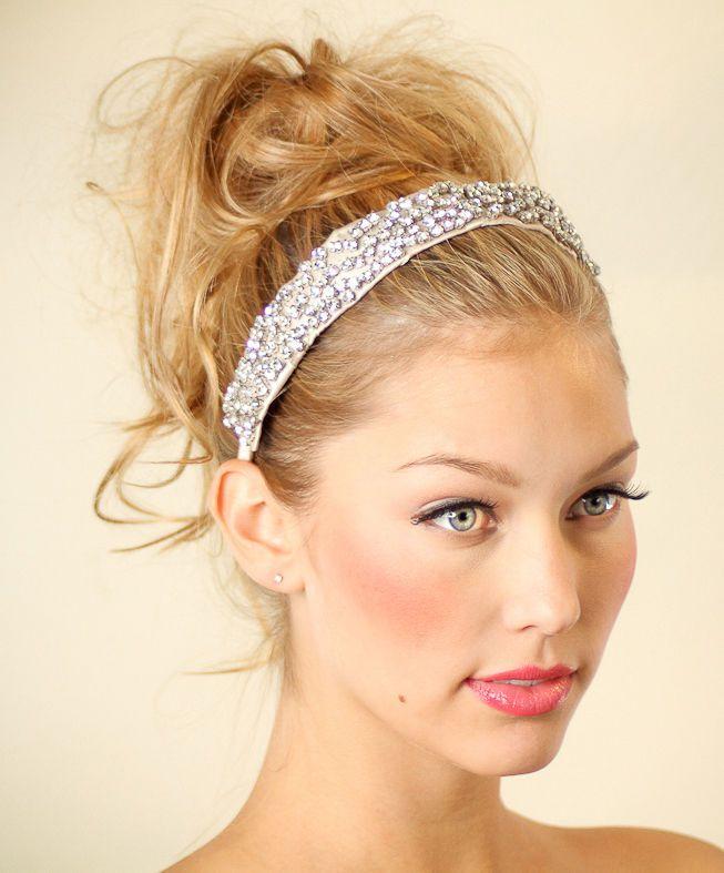 Wedding - Austrian Crystal Applique Headband Gossip Girl Style