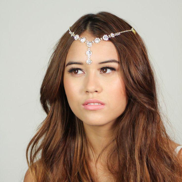 Hochzeit - Gina Kristallketten Comb Kopfstück Stirnband Great Gatsby inspiriert