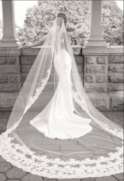 زفاف - أبيض / العاج طول الرباط جديد 4 أمتار والعرض 150CM طويل الزفاف الحجاب